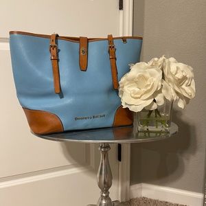 Beautiful Blue and Tan Dooney and Burke Tote